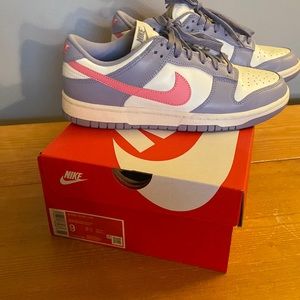 Pink and purple Dunks